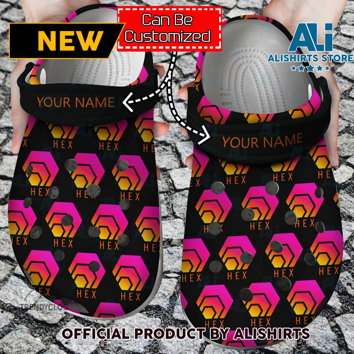 Personalized HEX Crypto Pattern Crocs Crocband Clog Shoes