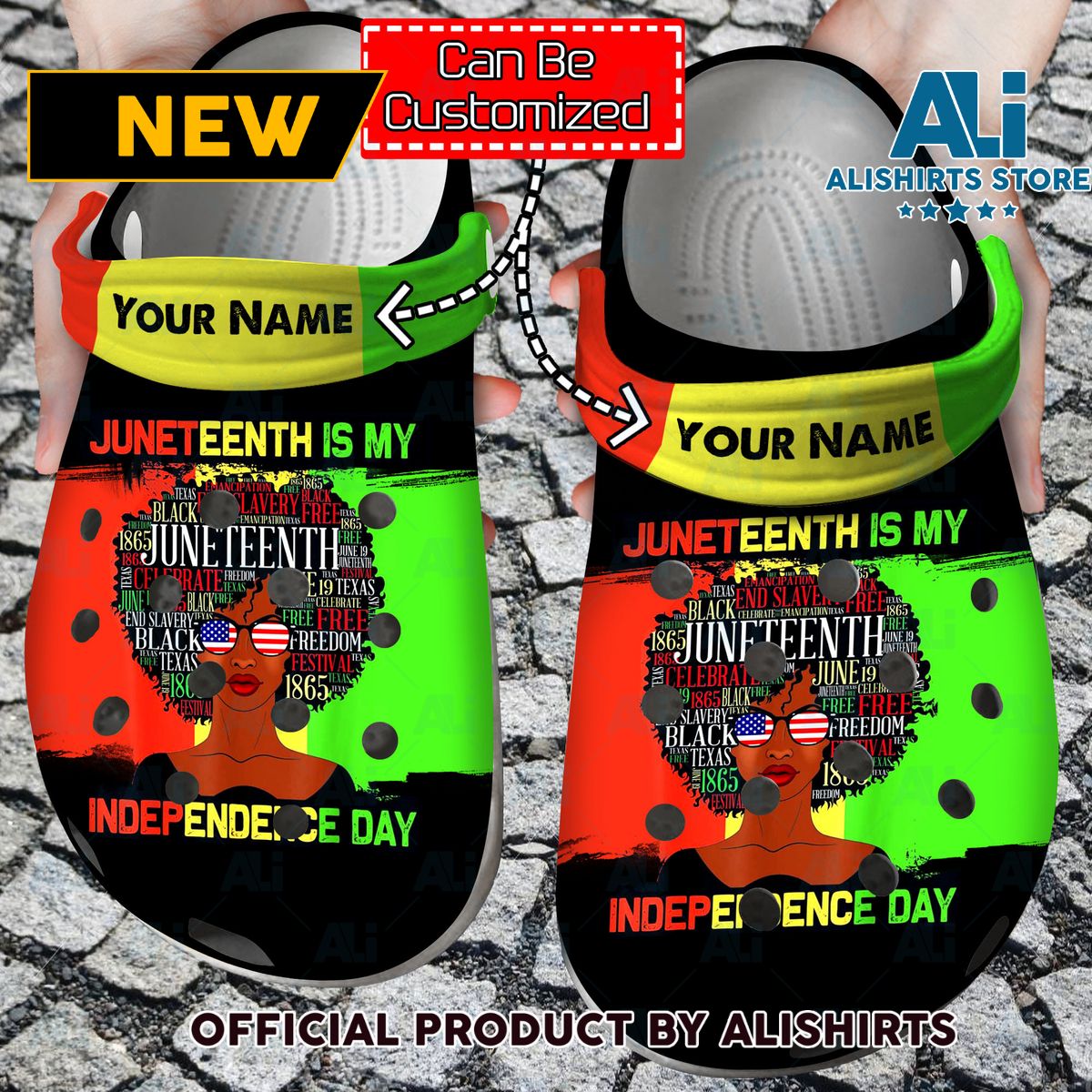 Personalized Juneteenth Is My Independence Day Black Women Beach Crocs Crocband Clog Shoes