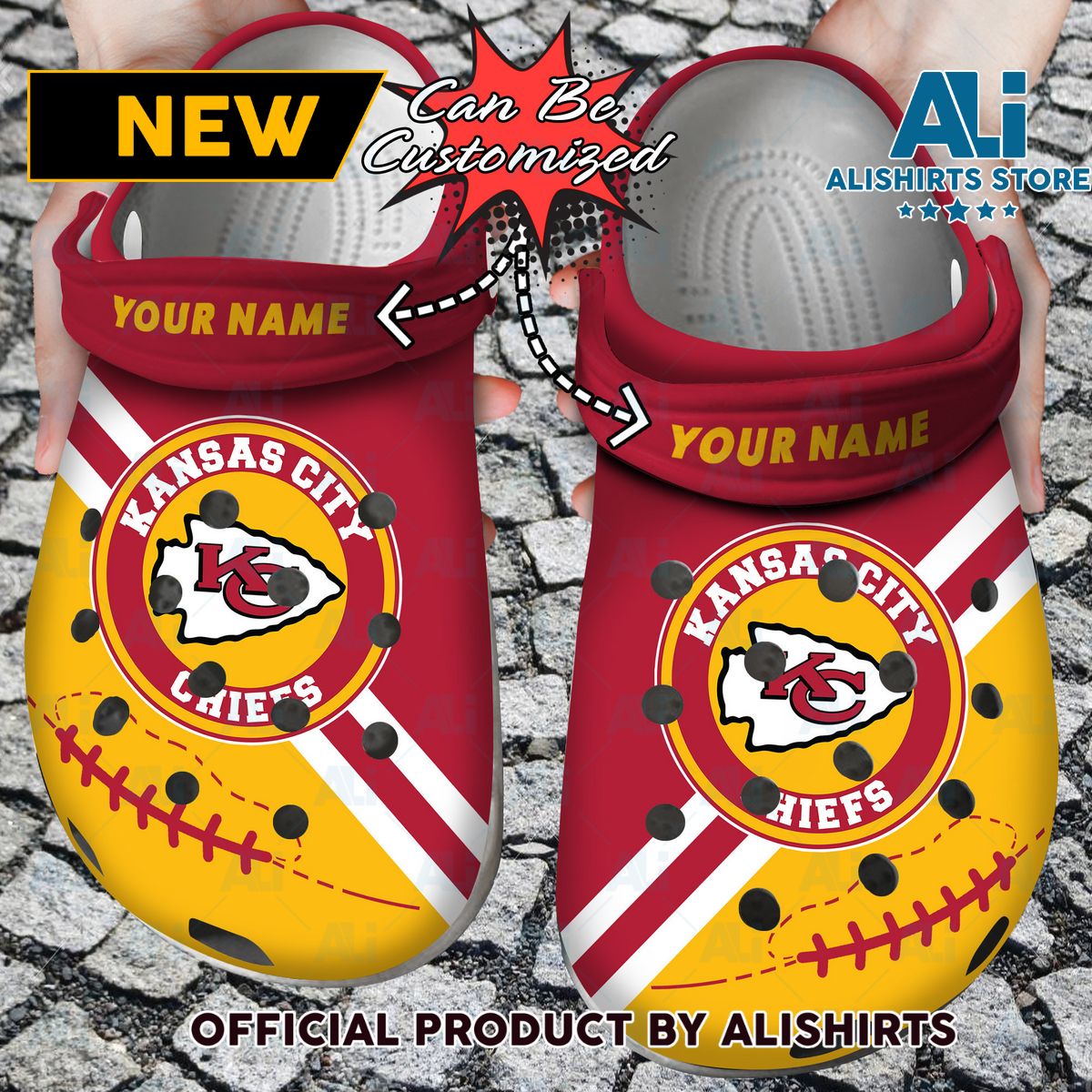 Personalized KC Chiefs Football Team Rugby Crocs Crocband Clog Shoes