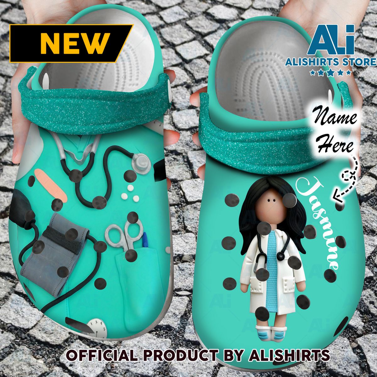 Personalized Nurse Girl Crocs Crocband Clog Shoes