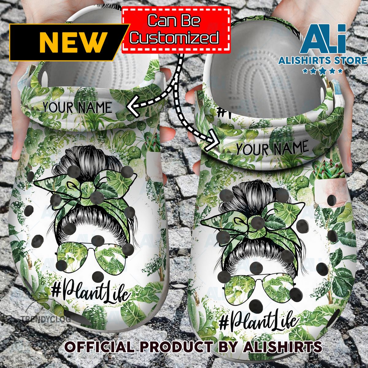 Personalized Plant Mom Messy Bun Crazy Plant Lady Crocs Crocband Clog Shoes
