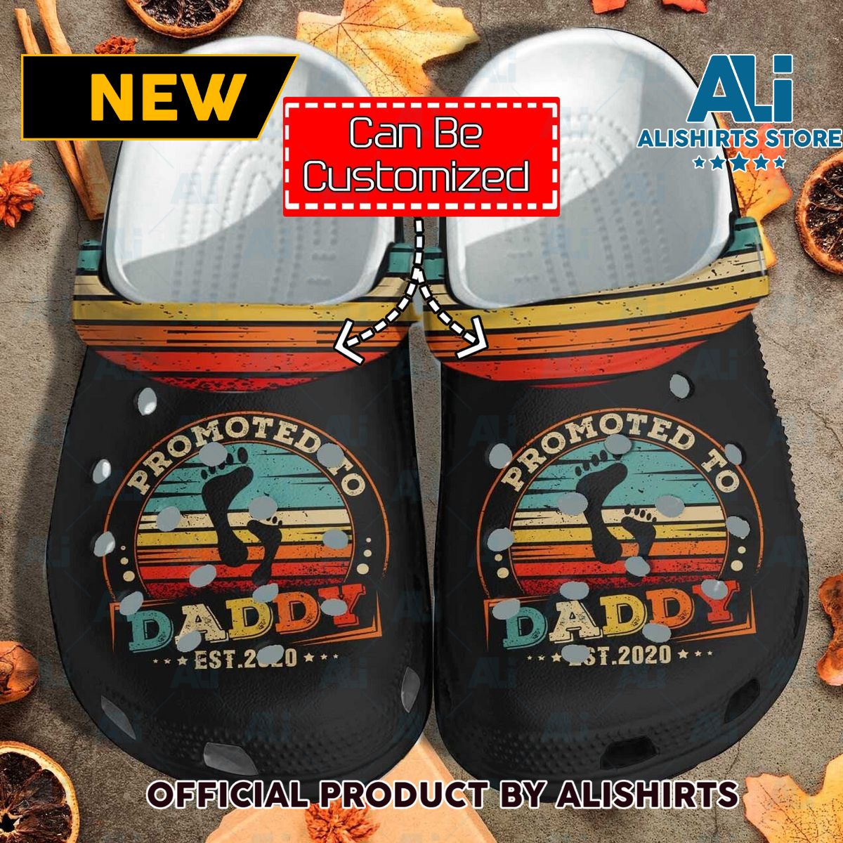 Personalized Promoted To Daddy Father Day Gifts Crocs Crocband Clog Shoes