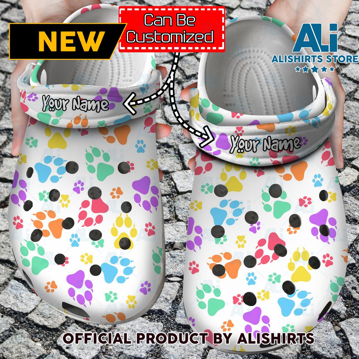 Personalized Puppy Paw Prints Pattern Crocs Crocband Clogs Crocs Crocband Clog Shoes