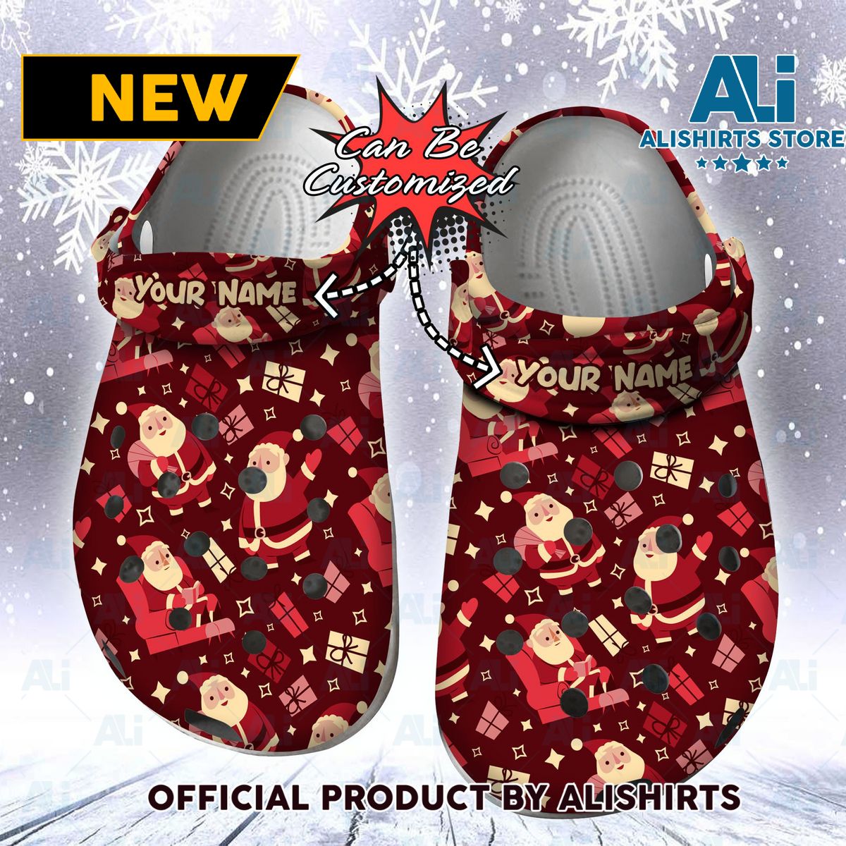 Personalized Santa Claus Christmas Season Pattern Crocs Crocband Clogs Crocs Crocband Clog Shoes