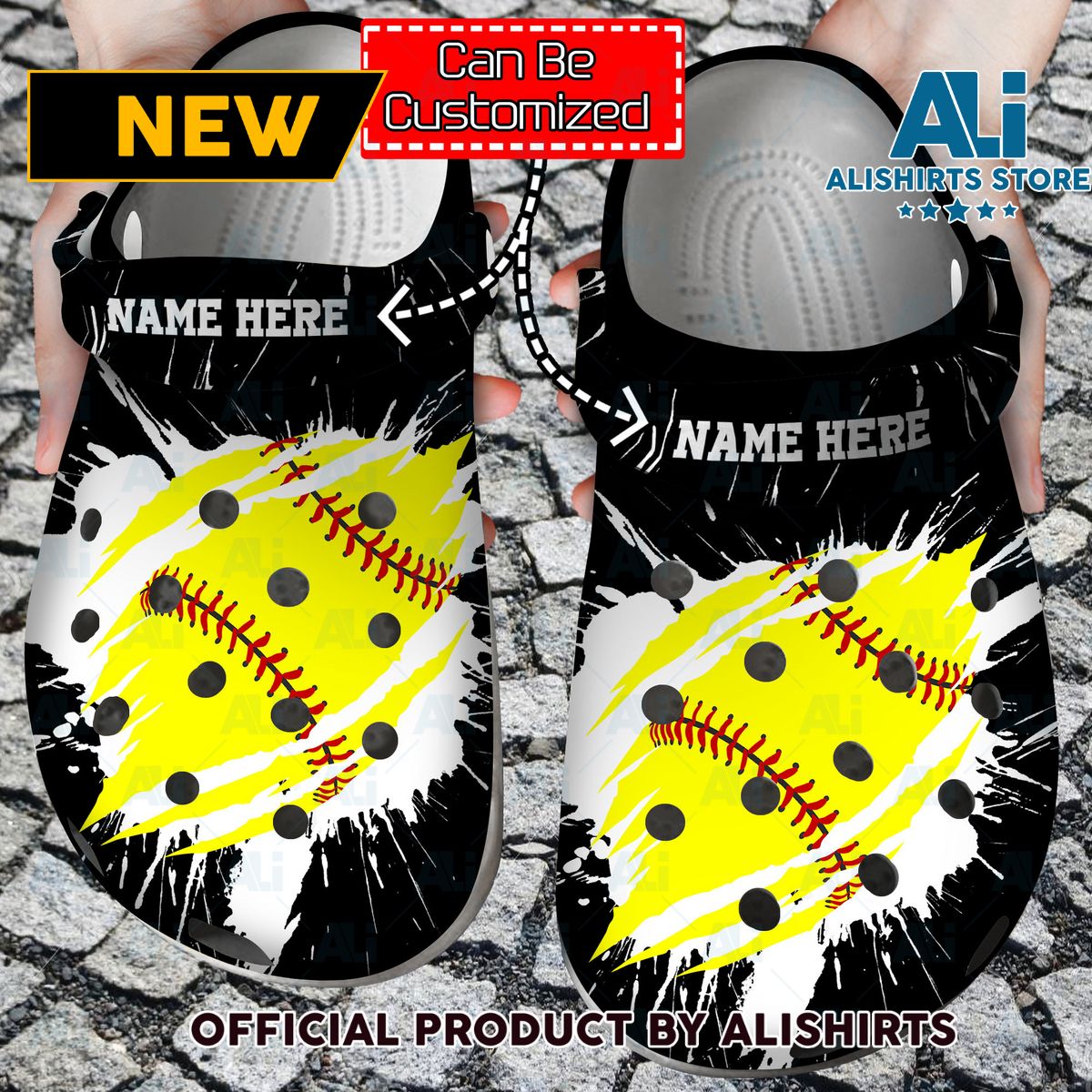 Personalized Softball Ripped Through Crocs Crocband Clogs Crocs Crocband Clog Shoes