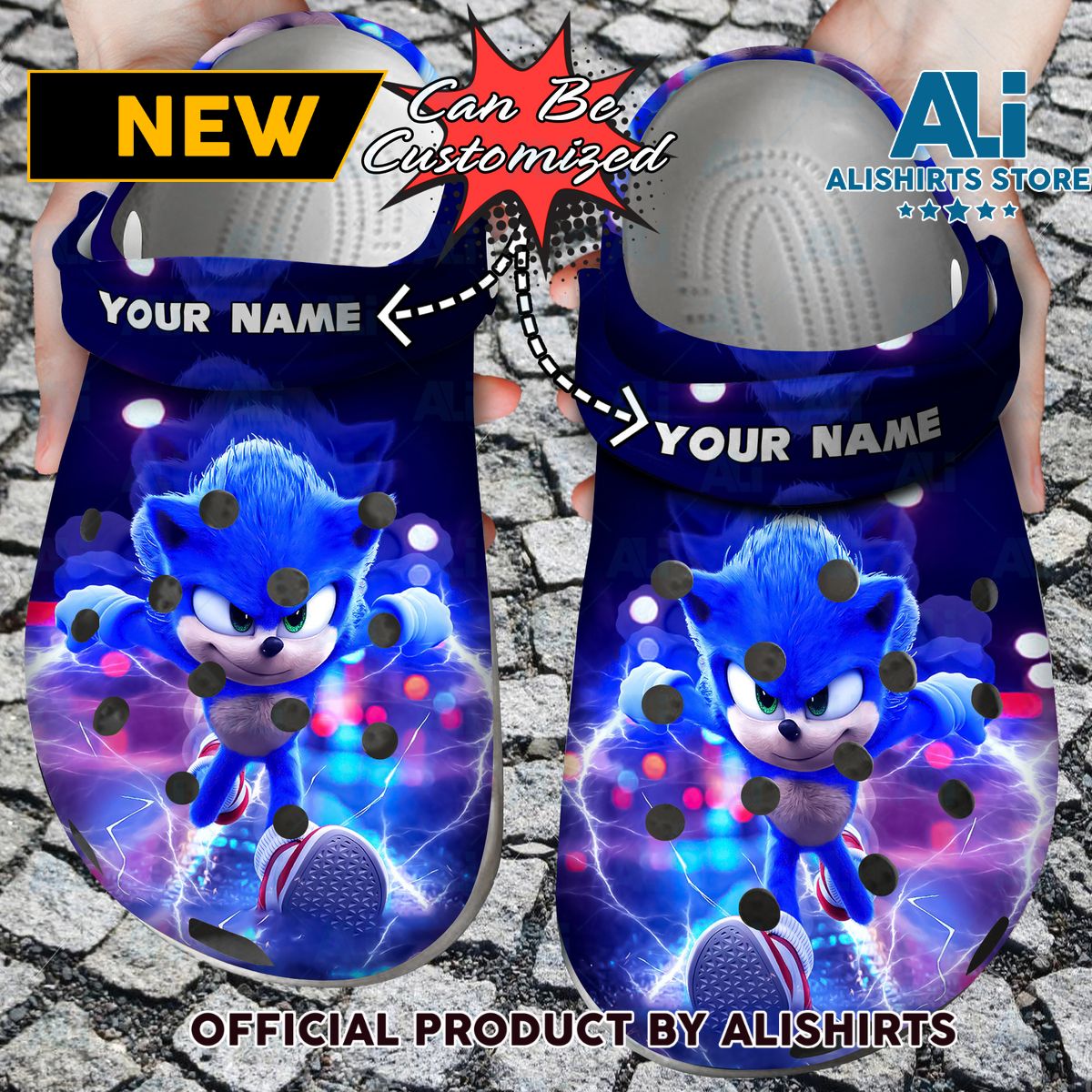Personalized Sonic the Hedgehog Crocs Crocband Clog Shoes