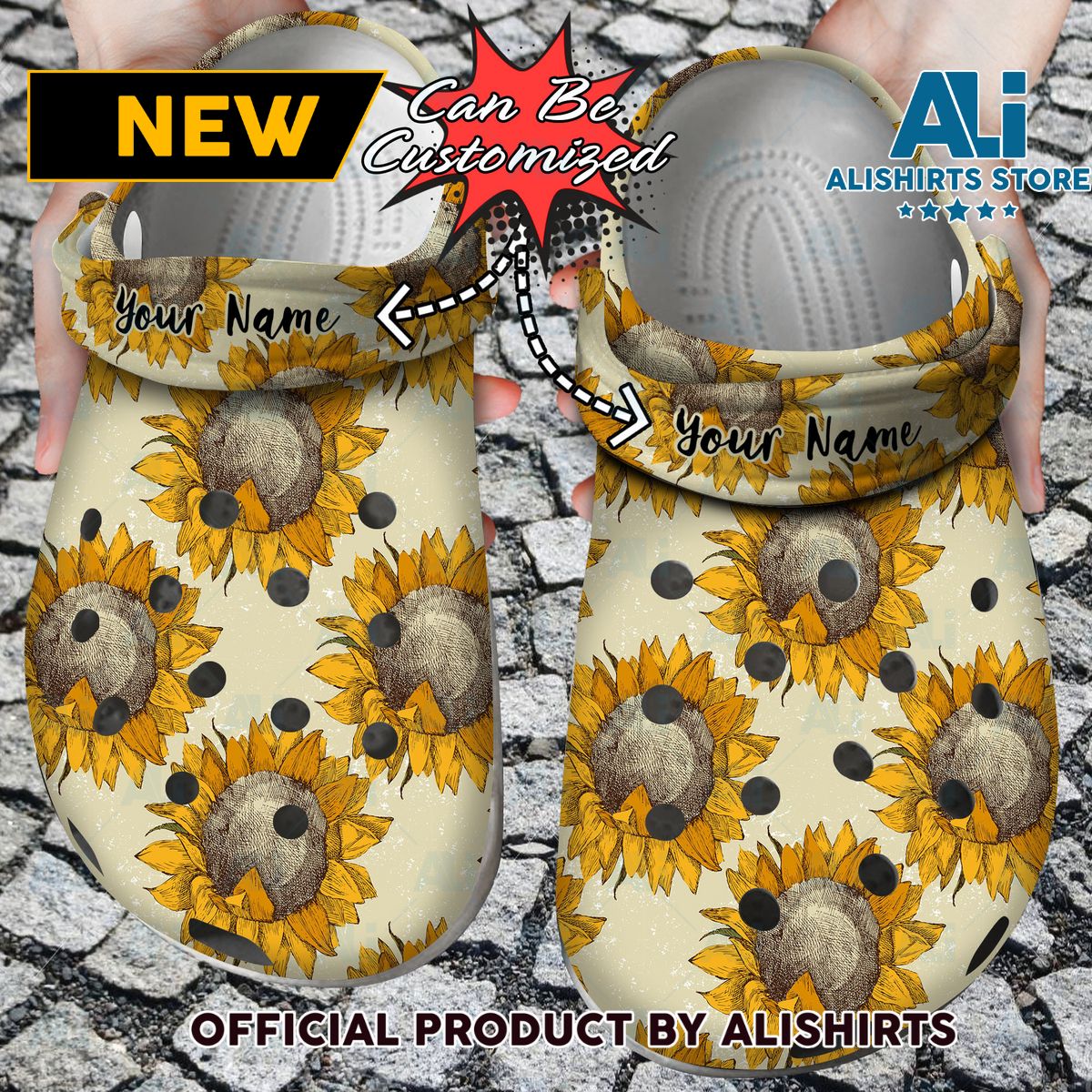 Personalized Sunflower Hand Drawn Pattern Crocs Crocband Clog Shoes