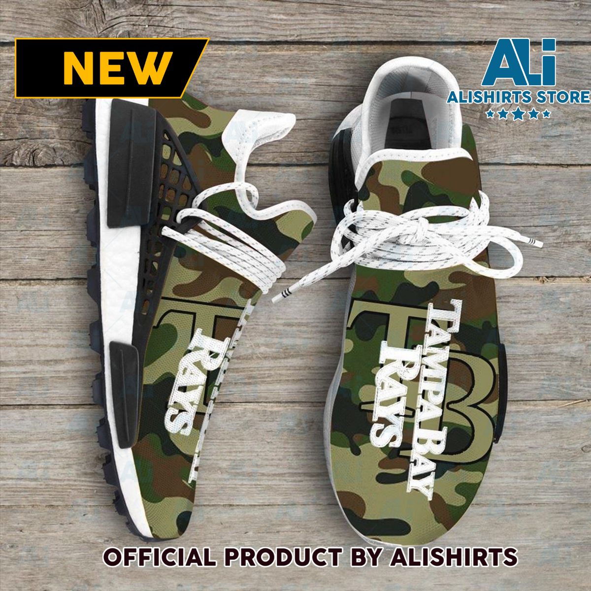 Camo Camouflage Tampa Bay Rays MLB Sport Teams NMD Human Race Adidas NMD Sneakers