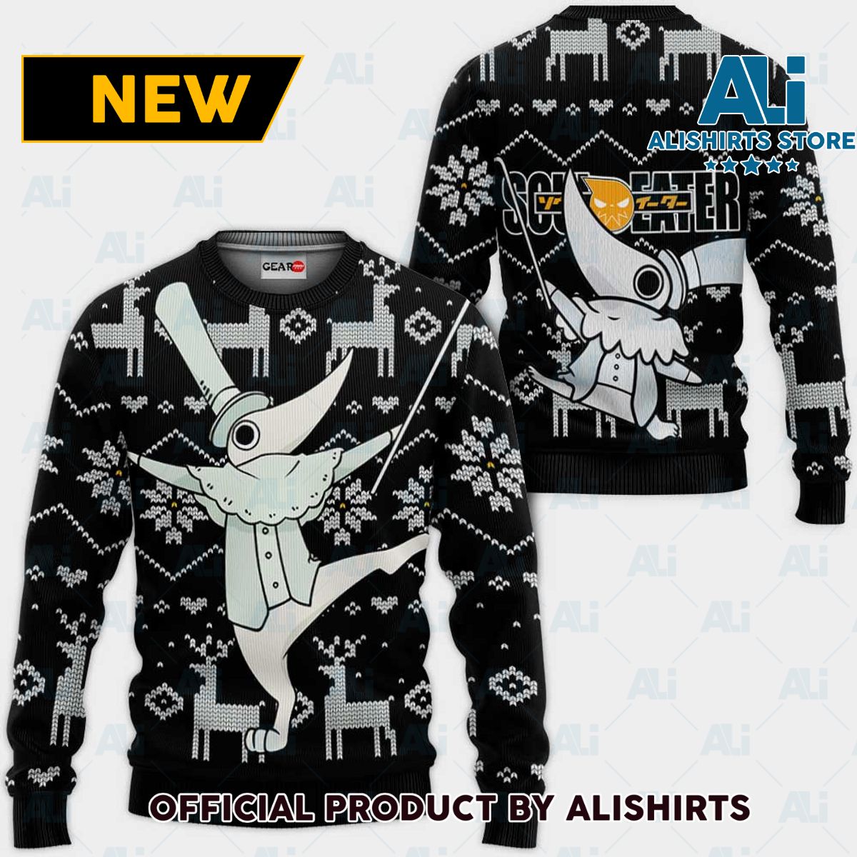 Excalibur Ugly Christmas Sweater Custom Anime Soul Eater