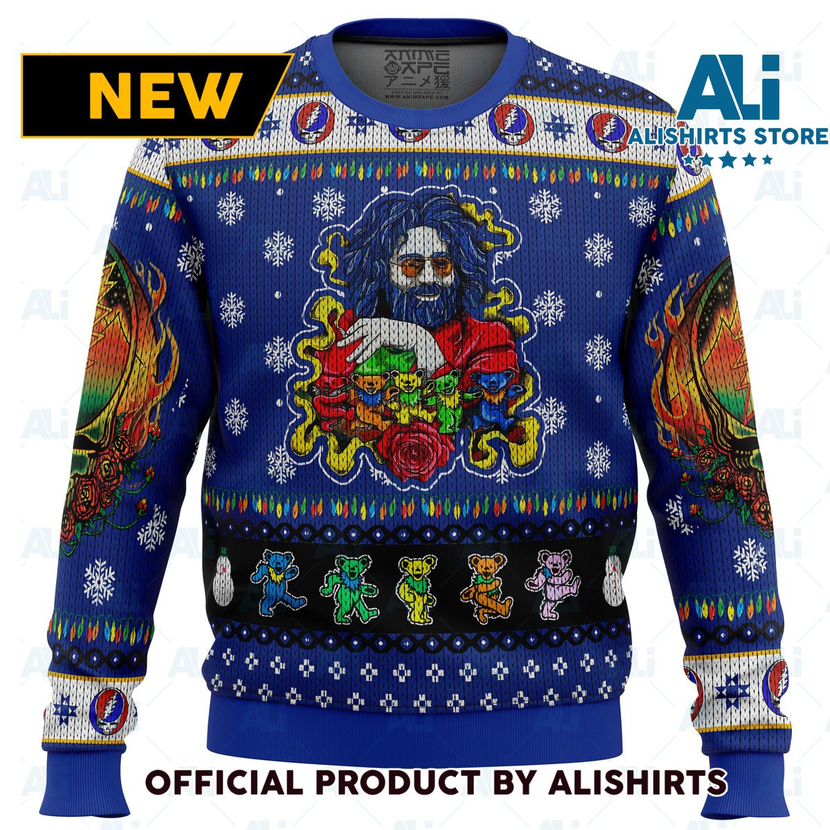 Jerry Garcia Grateful Dead Ugly Christmas Sweater