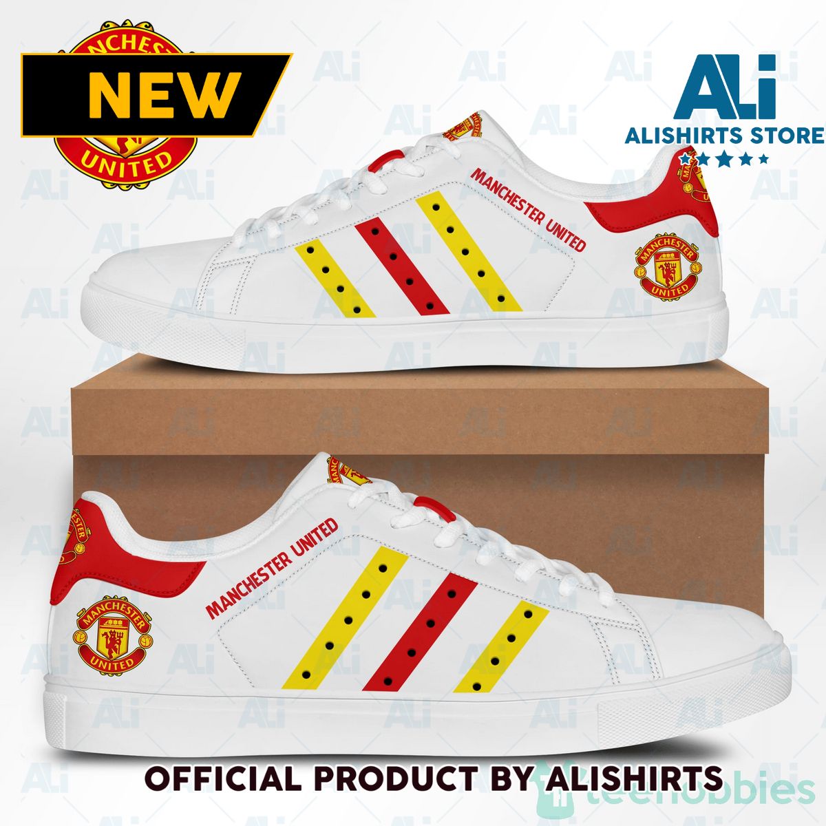 Manchester United Fc Fans Adidas Stan Smith Low Top Skate Shoes
