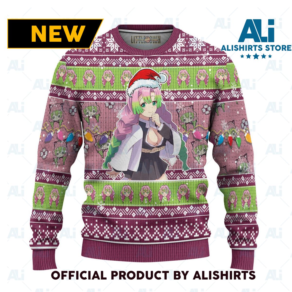 Demon Slayer Mitsuri Kanroji Anime Ugly Christmas Sweater