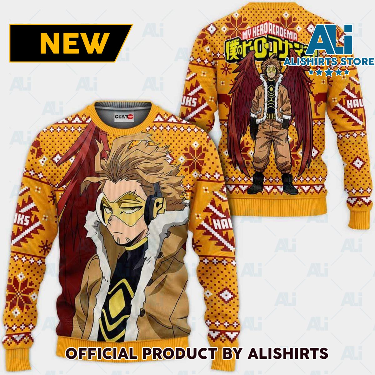 Keigo Takami Ugly Christmas Sweater Custom Anime My Hero Academia