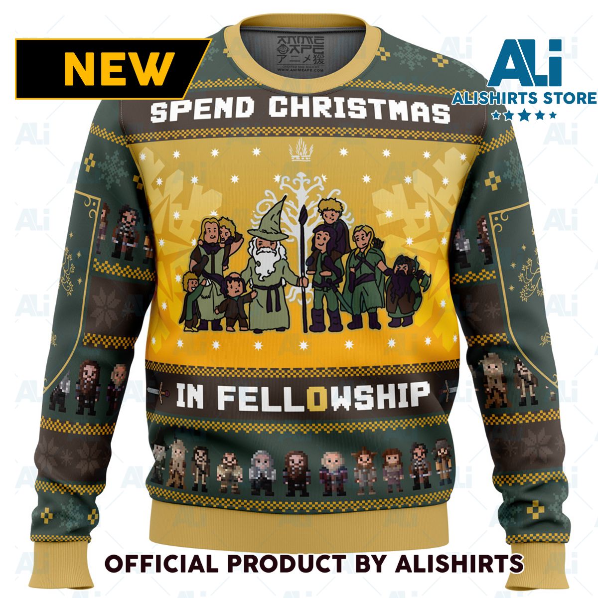 Spend Christmas in Fellowship The Lord of the Rings Ugly Christmas Sweater