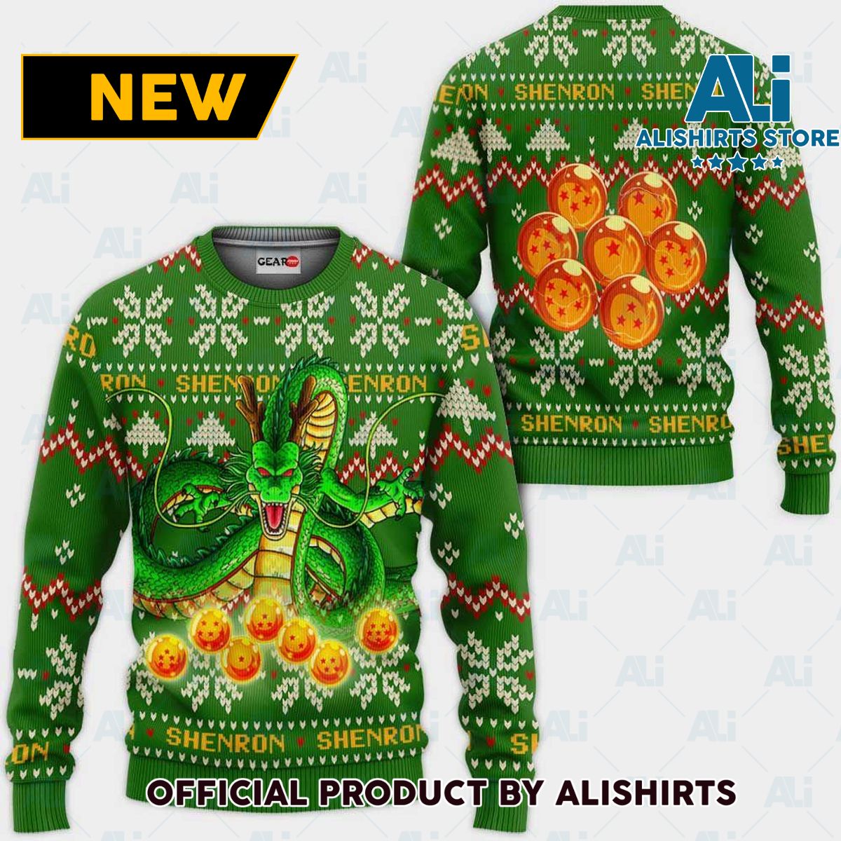 Shenron Ugly Christmas Sweater Custom Anime Dragon Ball