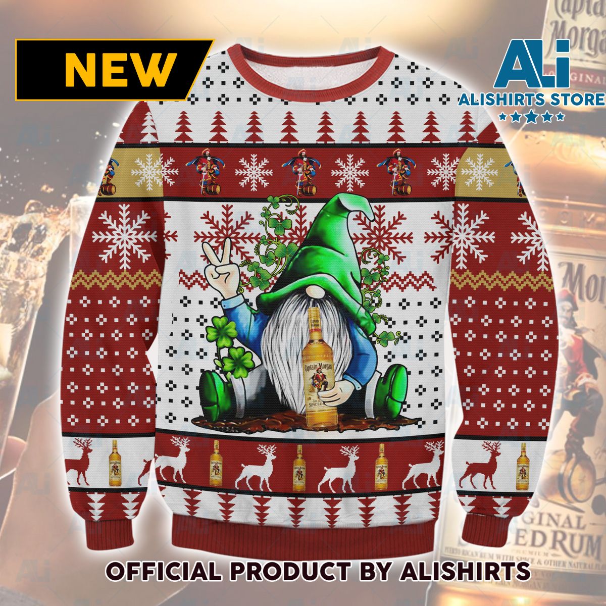 Captain Morgan Gnome Ugly Christmas Sweater