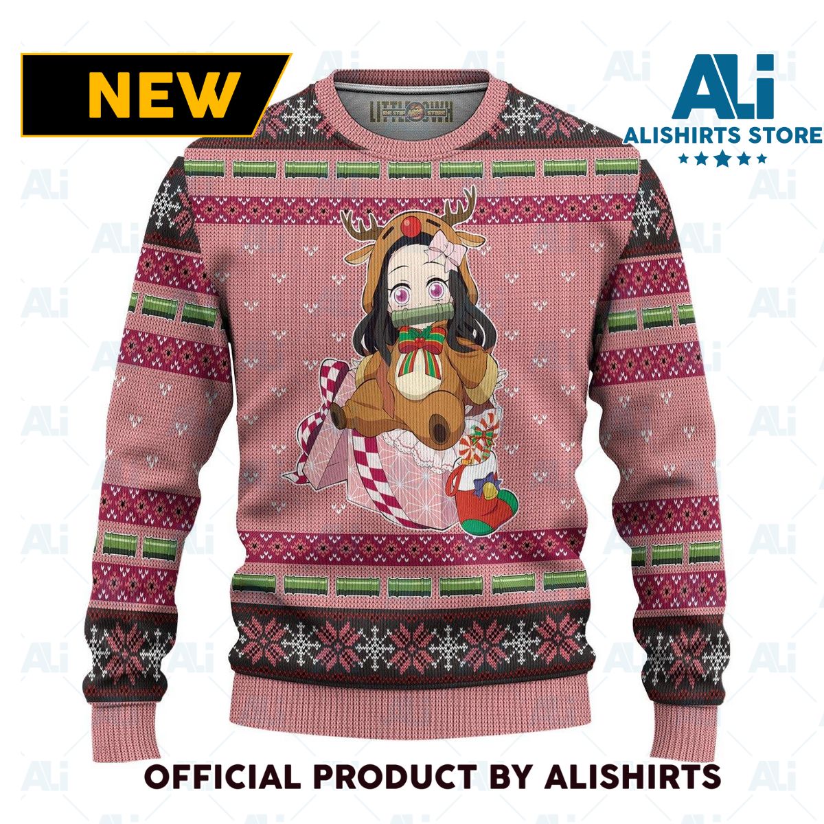 Nezuko Demon Slayer Anime Ugly Christmas Sweater