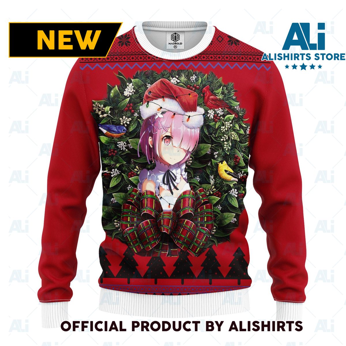 Ram Render Rezero Ram Anime Noel Mc Ugly Christmas Sweater