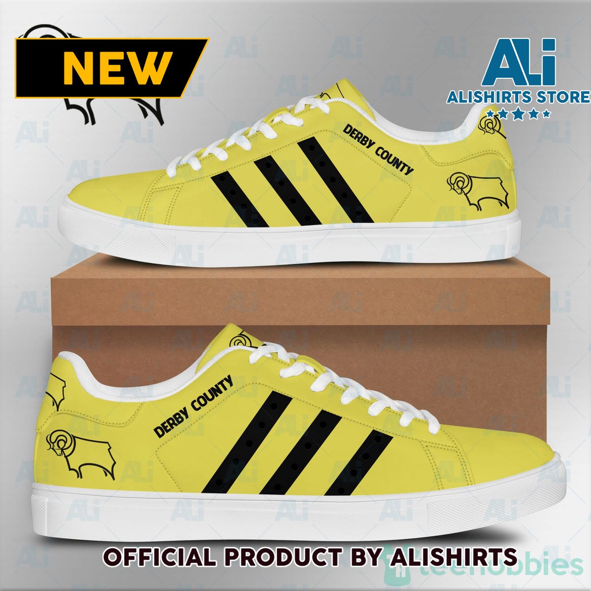 Derby Country Yellow Adidas Stan Smith Low Top Skate Shoes