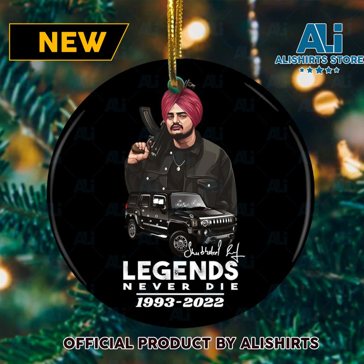 Legend Sidhu Moose Wala Hip Hop Christmas Ornament