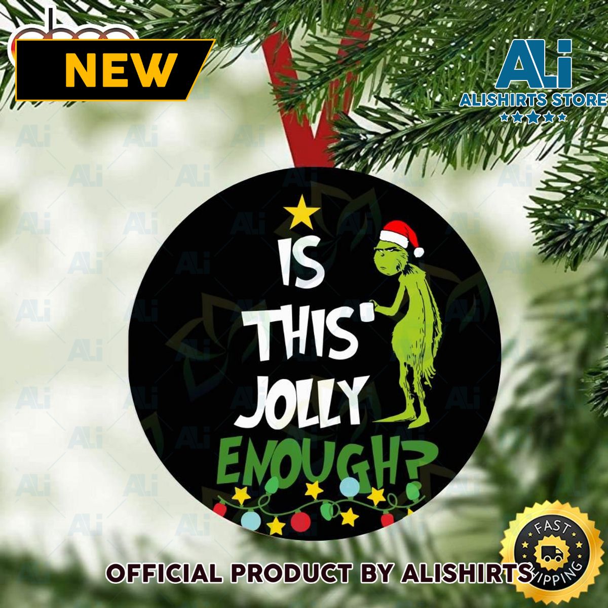 The Grinch Is This Jolly Enough Gift Grinch Christmas Ornament