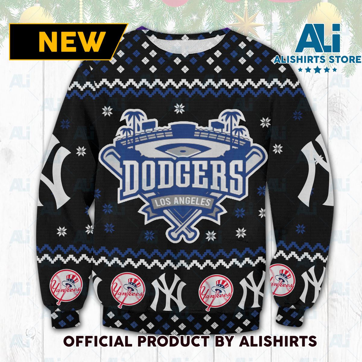 Los Angeles Dodgers New York Yankees Ugly Sweater