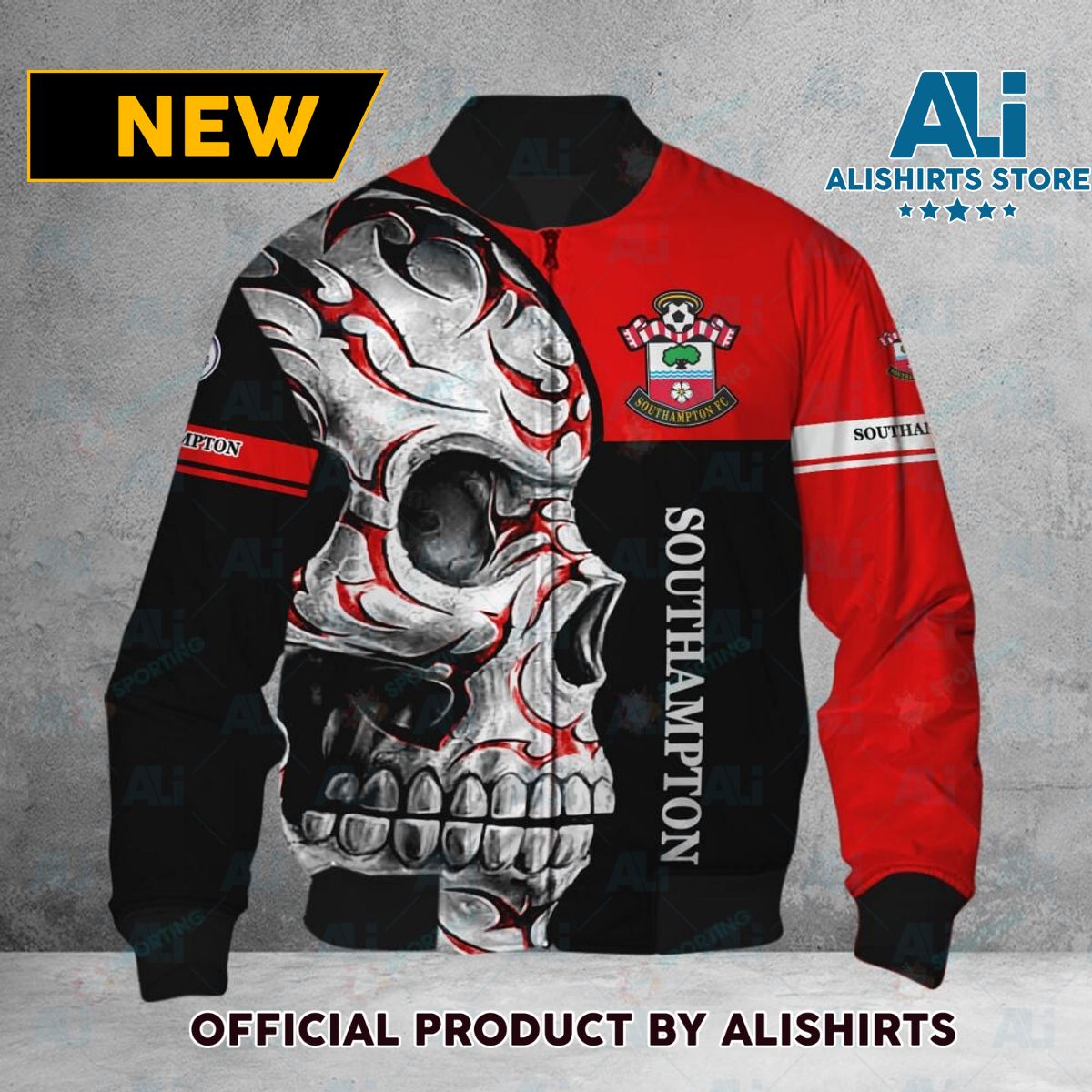 Southampton FC Premier League Skull Bomber Jacket