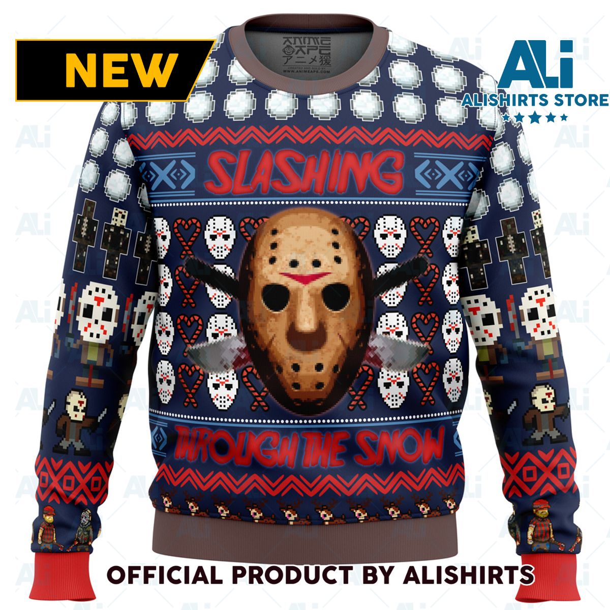 Jason Vorhees Friday the 13th Ugly Christmas Sweater