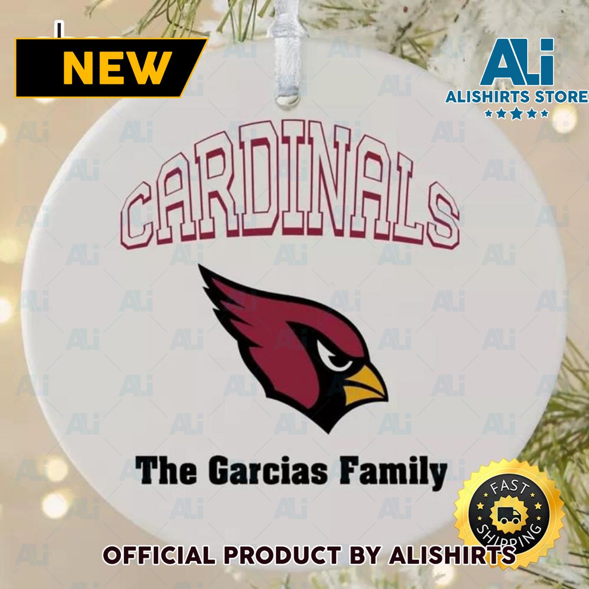 NFL Arizona Cardinals Personalized NFL Football Ornaments