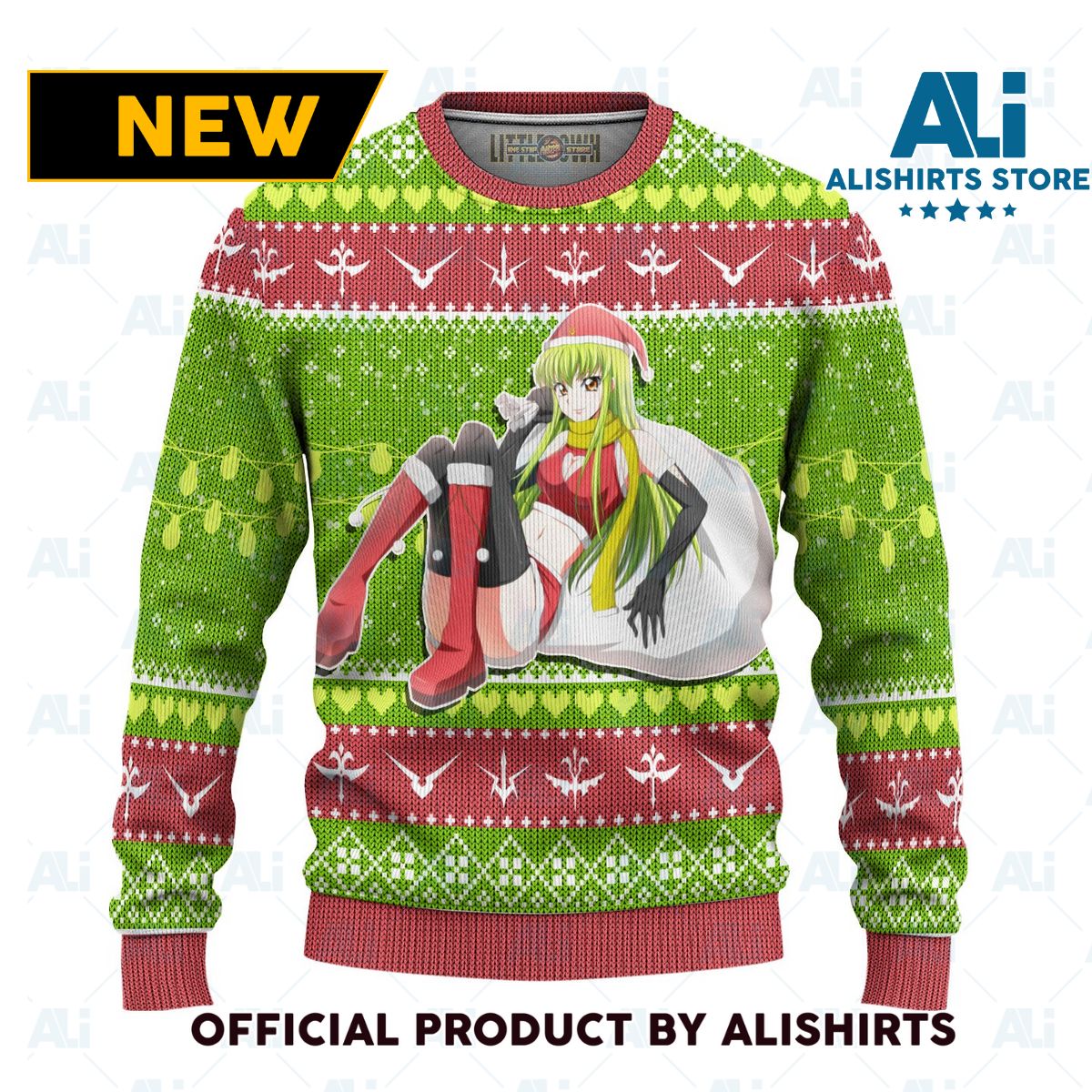 C.C. Anime Ugly Christmas Sweater Custom Code Geass