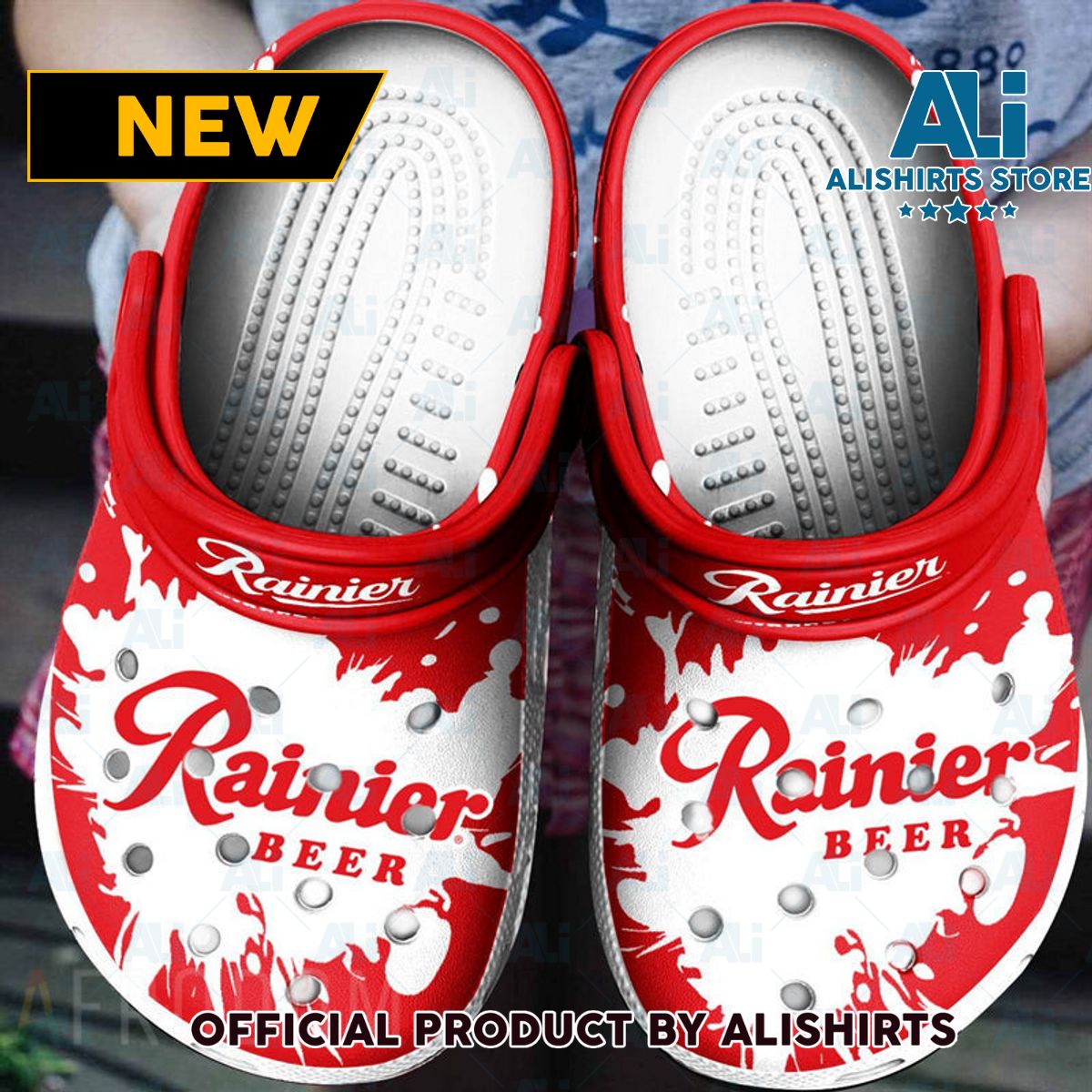 The Original Rainier Beer Classic Crocs Crocband Clogs ALI