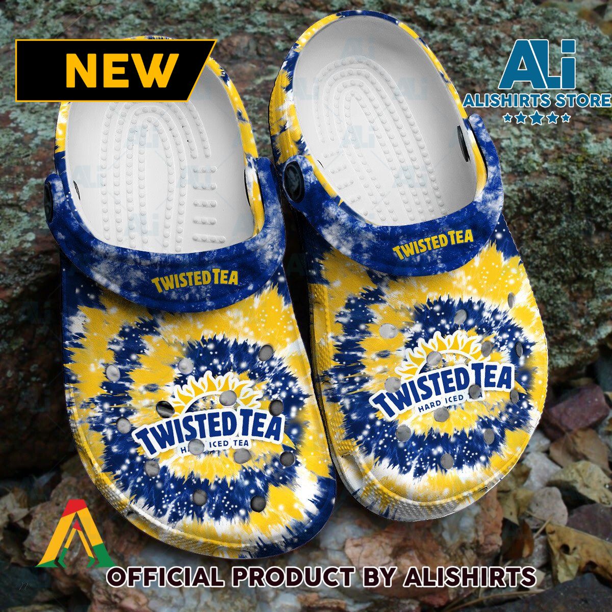 Twisted Tea Signature logo Tie Dye Pattern Crocs Crocband Clogs ALI