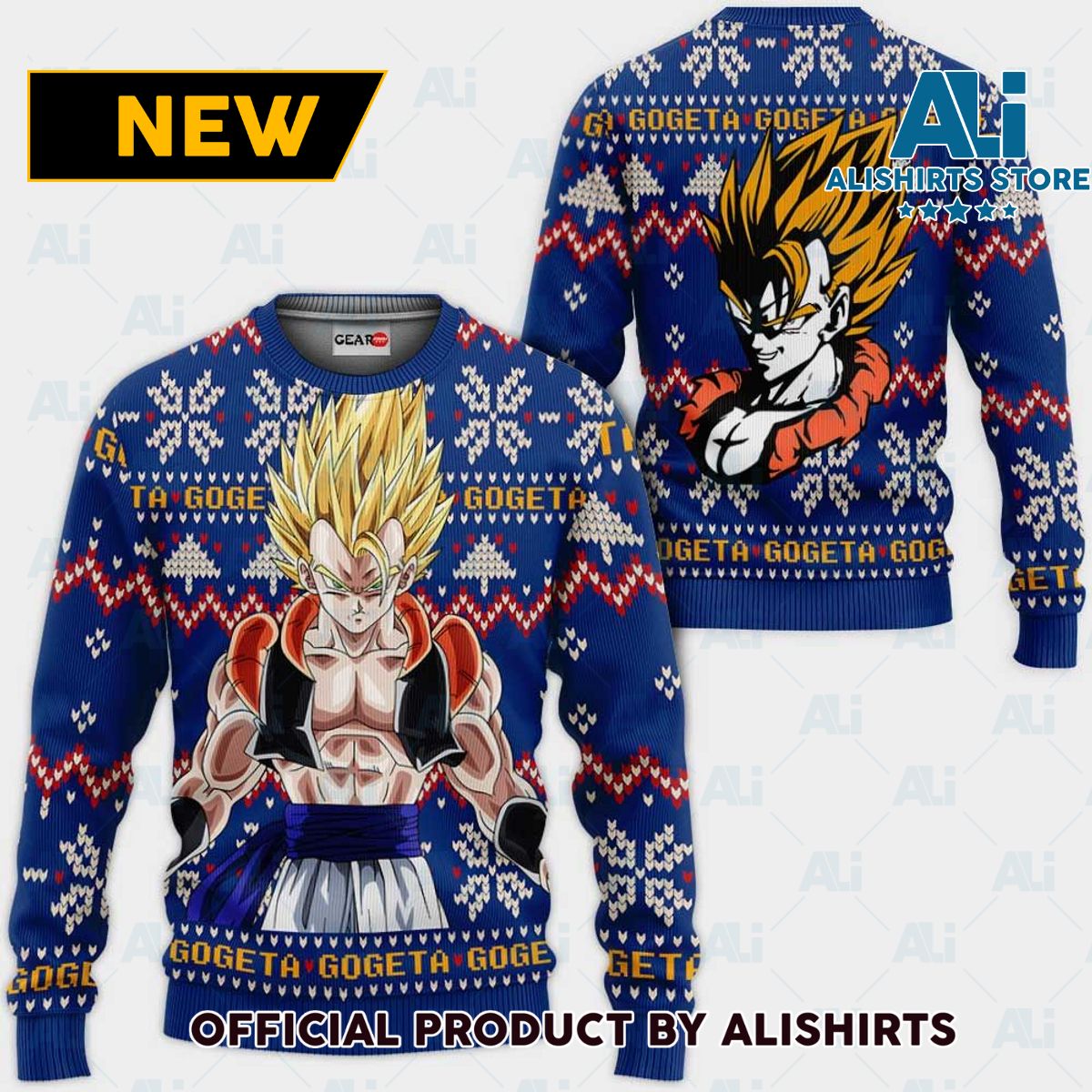 Gogeta Ugly Christmas Sweater Custom Anime Dragon Ball