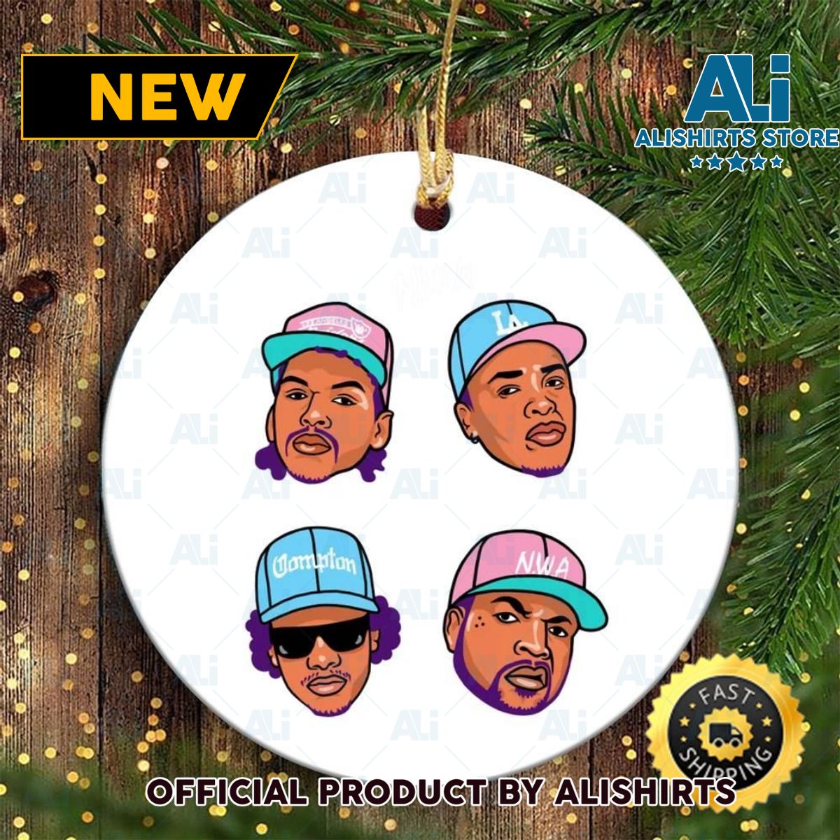 N.W.A California Love Rapper 90s Hip Hop Christmas Ornament 1