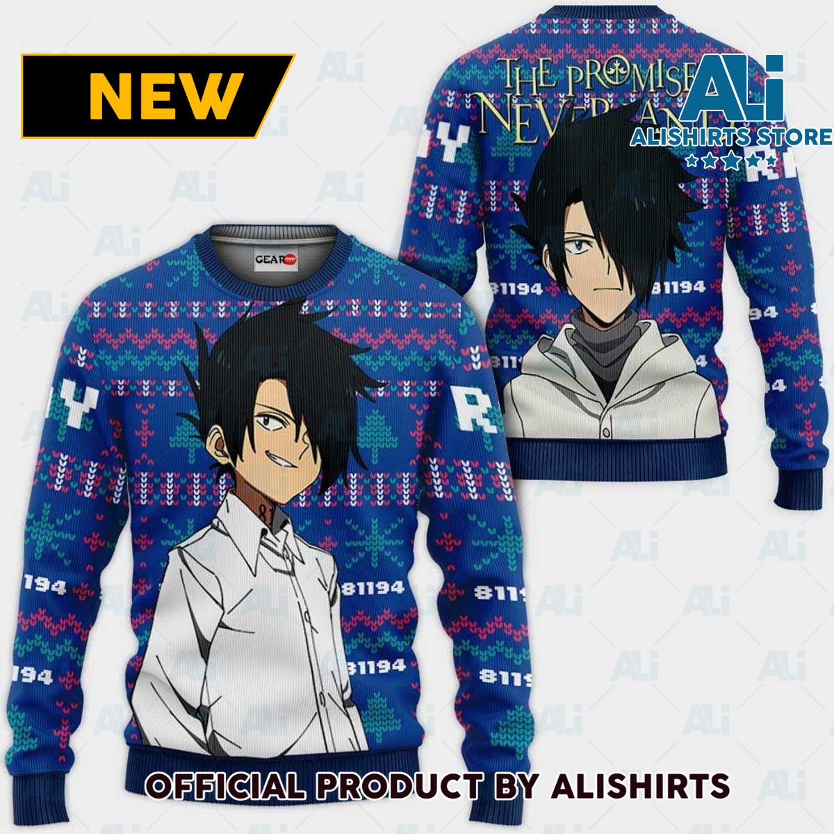 Ray Ugly Christmas Sweater Custom Anime The Promised Neverland