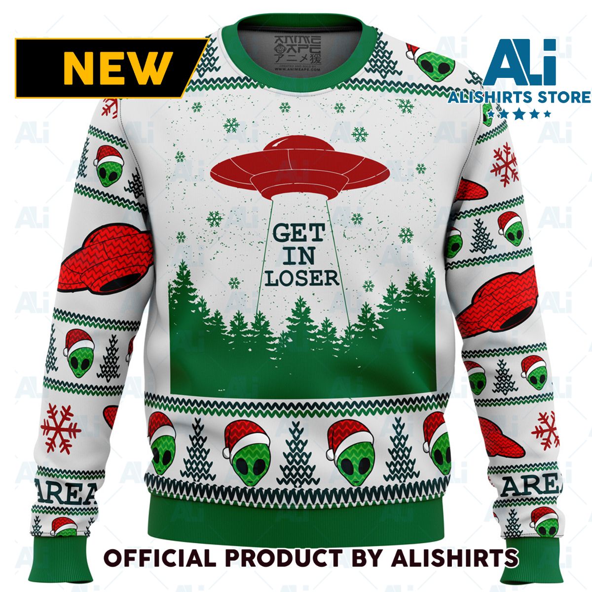 Area 51 Get in Loser Ugly Christmas Sweater