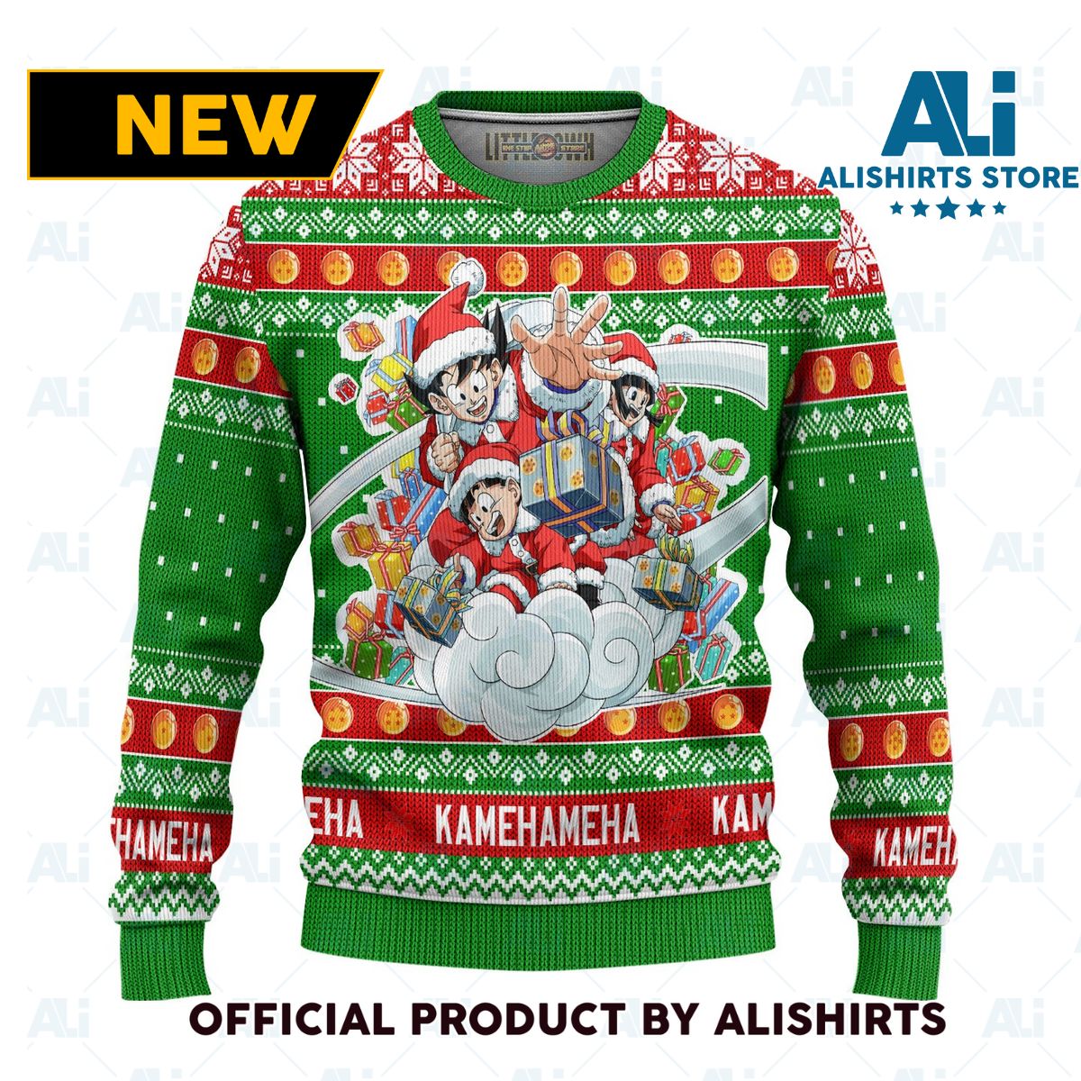 Goku X Gohan X Chi Chi Dragon Ball Anime Ugly Christmas Sweater