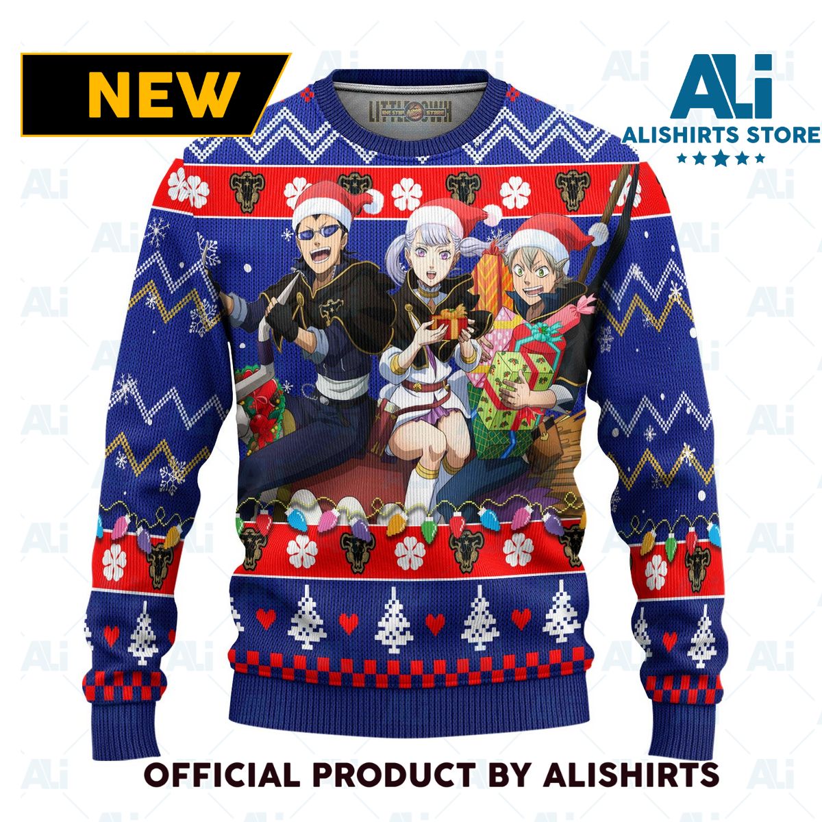 Black Clover Anime Ugly Christmas Sweater Characters