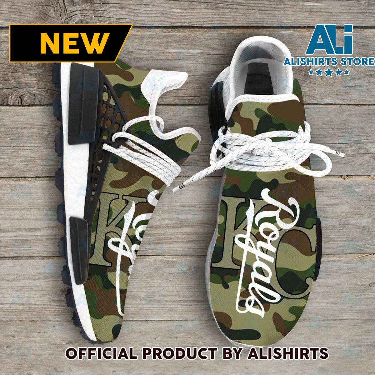 Camo Camouflage Kansas City Royals MLB Sport Teams NMD Human Race Adidas NMD Sneakers