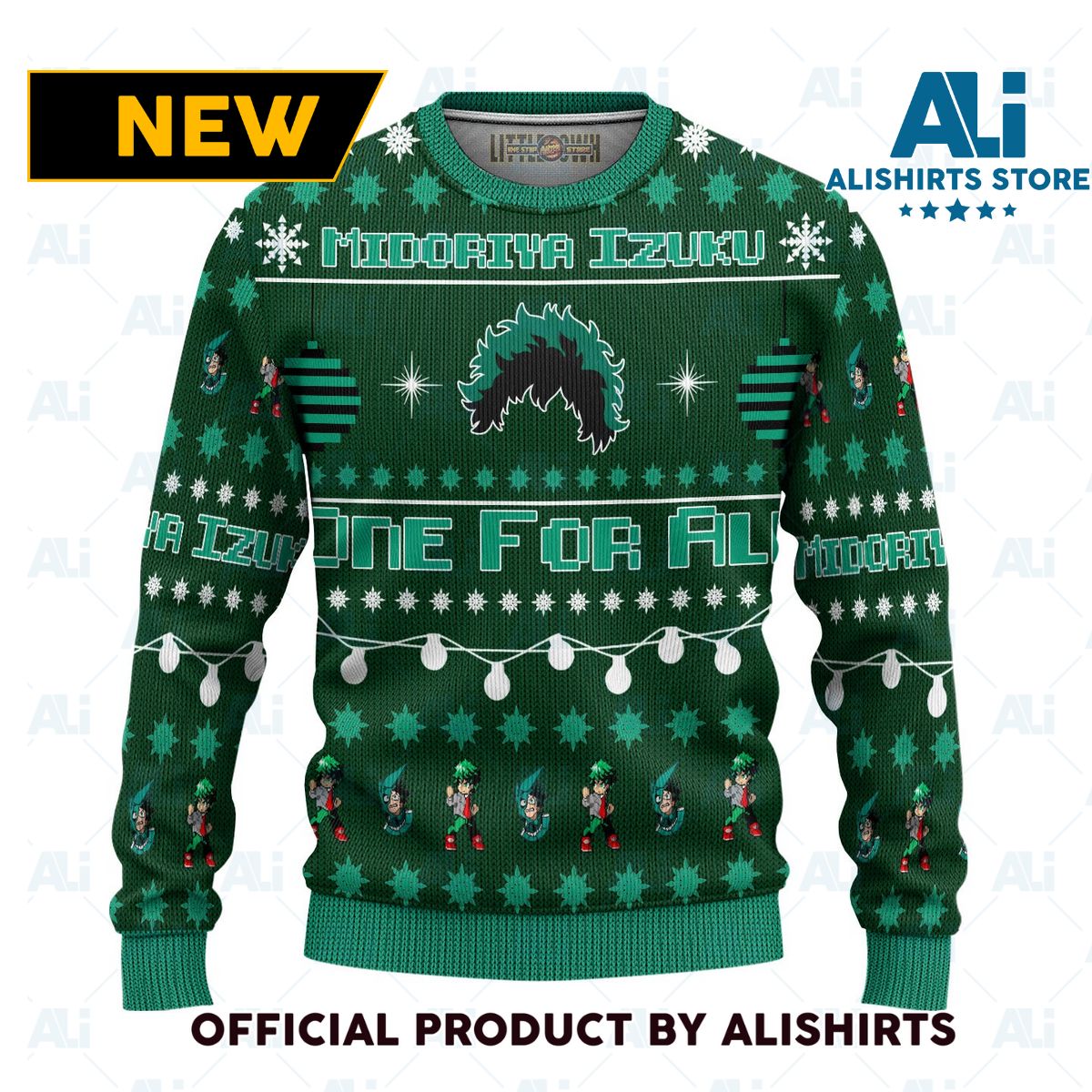 Izuku Midoriya Anime Ugly Christmas Sweater Custom My Hero Academia