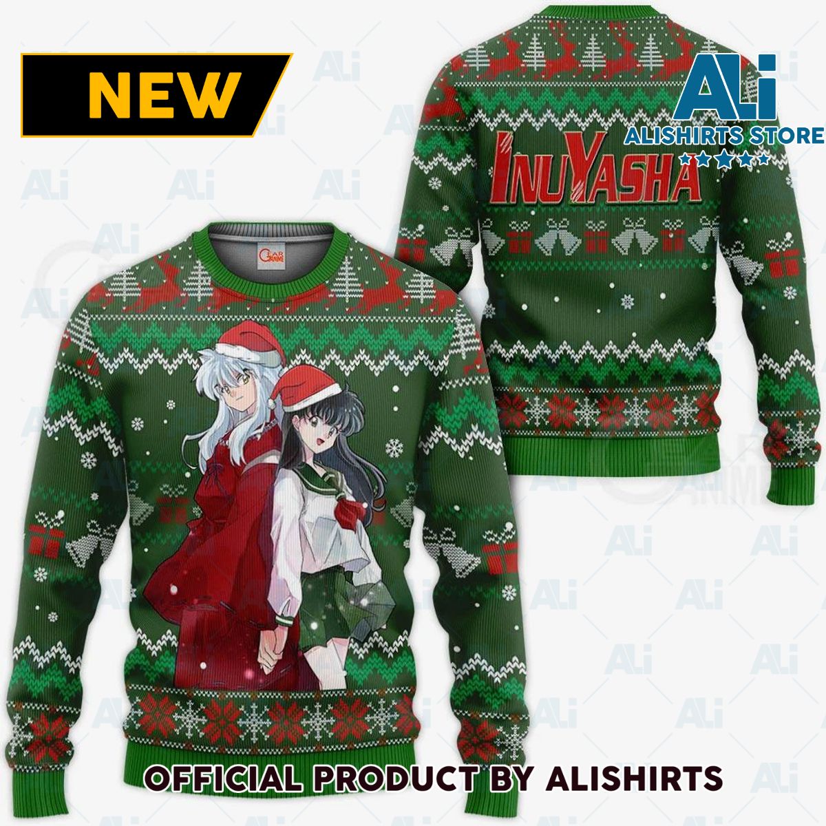 Inuyasha & Kagome Ugly Christmas Sweater Inuyasha Anime