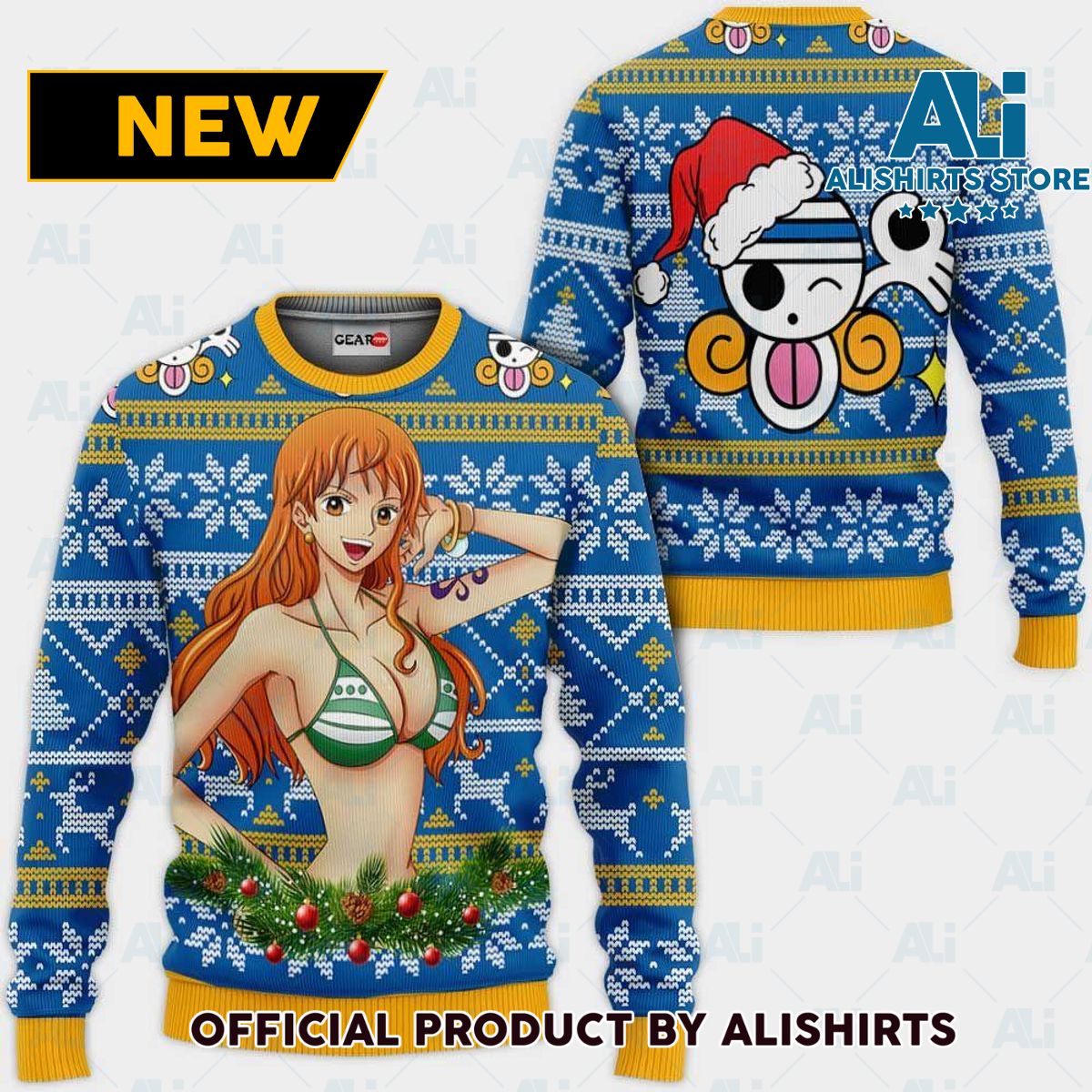 Nami Ugly Christmas Sweater Custom One Piece Anime