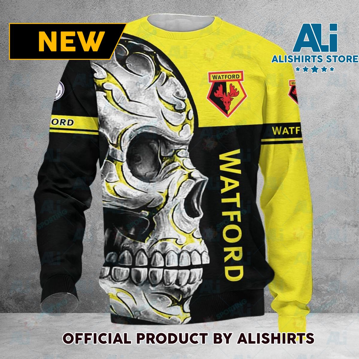 Watford FC Premier League Skull Sweater