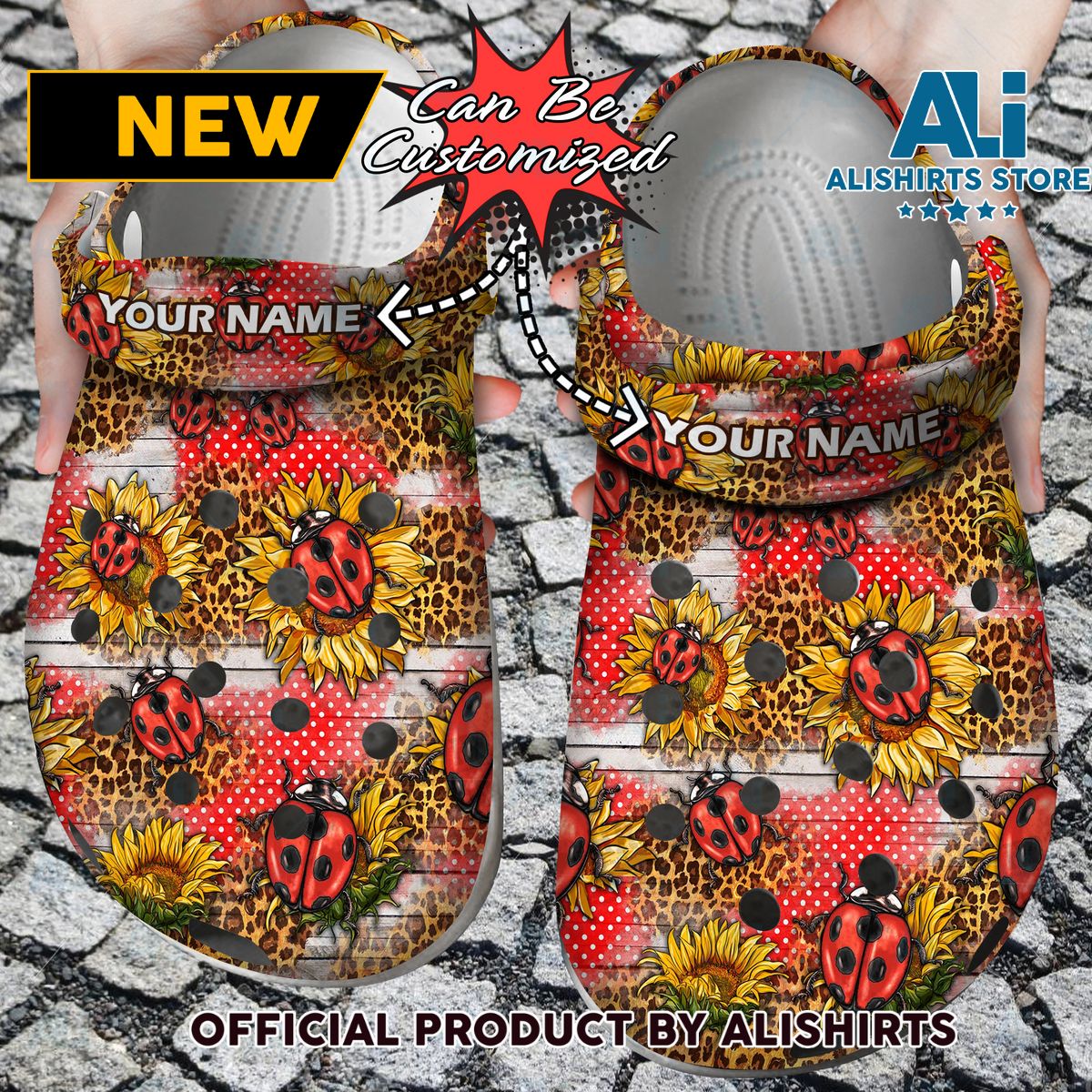 Western Ladybug Sunflowers Seamless Pattern Crocs Crocband Clog Shoes