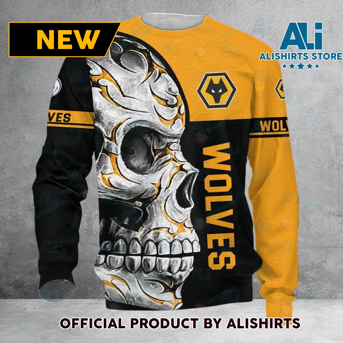 Wolverhampton Wanderers FC Premier League Skull Sweater