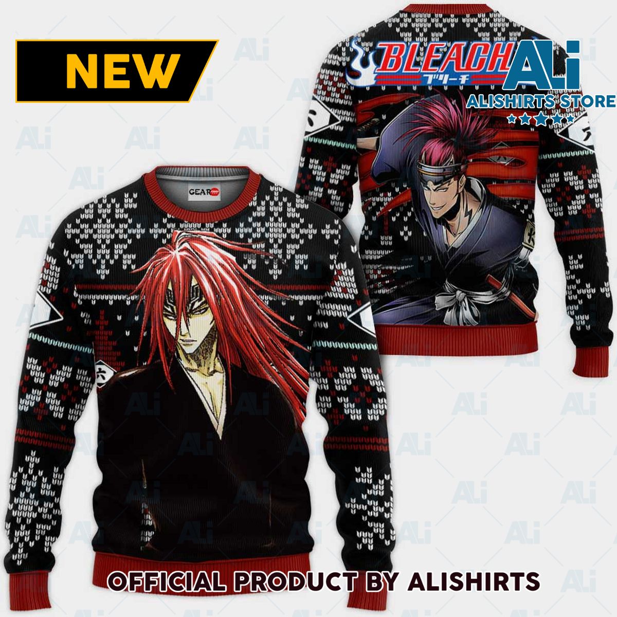 Renji Abarai Ugly Christmas Sweater Custom Anime Bl