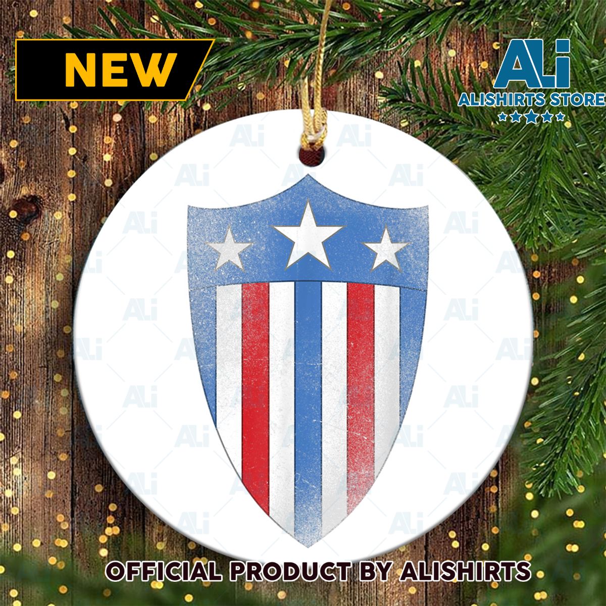 Marvel Captain America OG Distressed Shield Marvel Ornaments