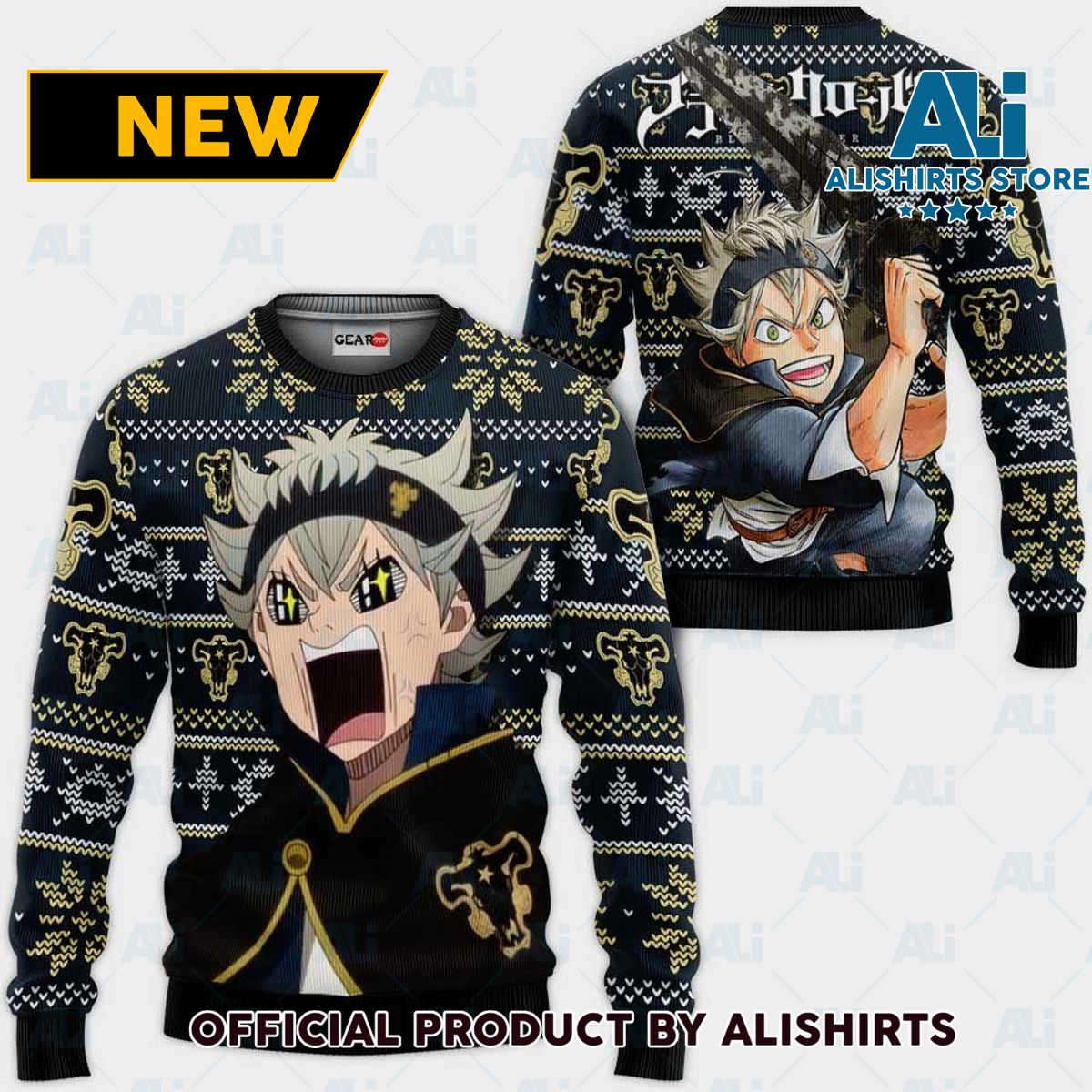 Asta Ugly Christmas Sweater Custom Anime Black Clover Funny