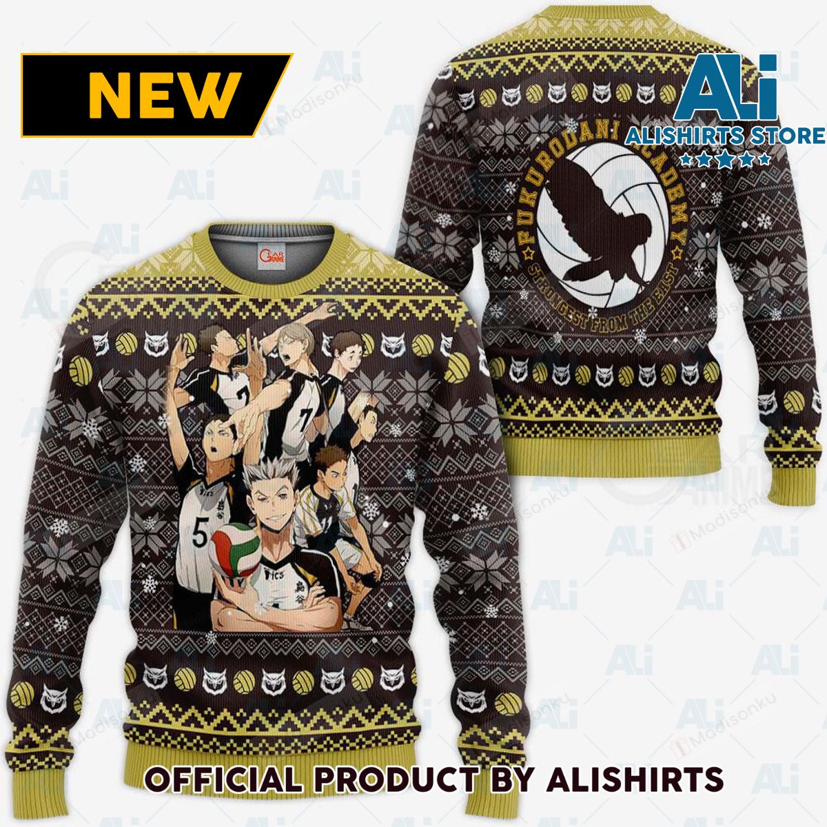 Fukurodani Academy Haikyuu Anime Ugly Christmas Sweater