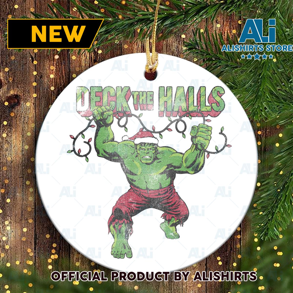 Marvel Christmas Hulk Deck The Halls Portrait Marvel Christmas Ornaments